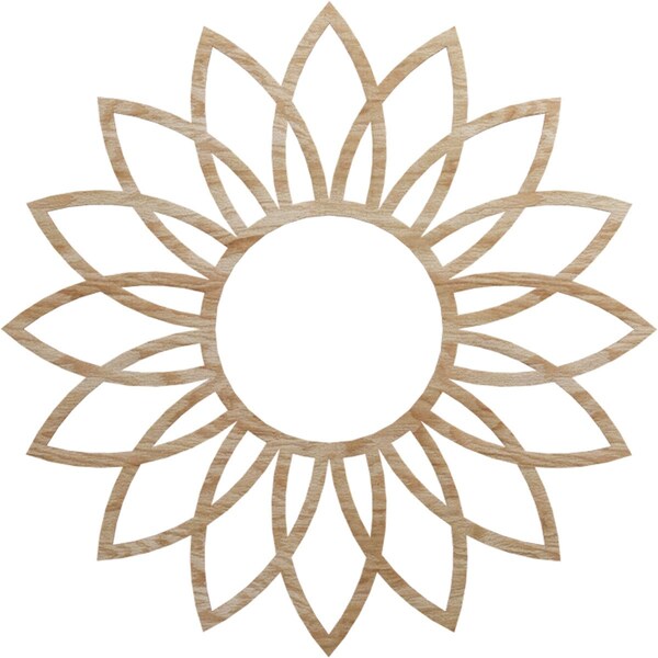 Ekena Millwork Daisy Wood Fretwork Pierced Ceiling Medallion, Red Oak, 30"OD x 10 1/2"ID x 3/8"T CMWP30X30X0375DARO - main